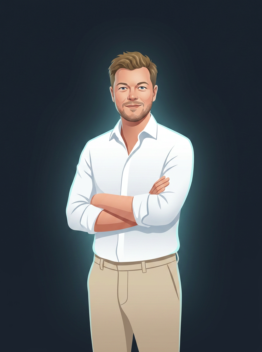 Stylised full-body avatar of Colin Kerr, co-founder of opmodal
